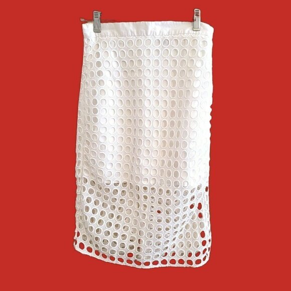 Banana Republic Dresses & Skirts - Banana Republic White Circle Lace Overlay Skirt